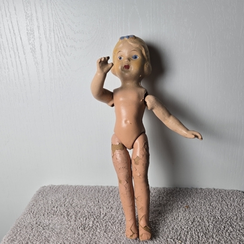Vintage GermanComposition Doll with Blonde Hair